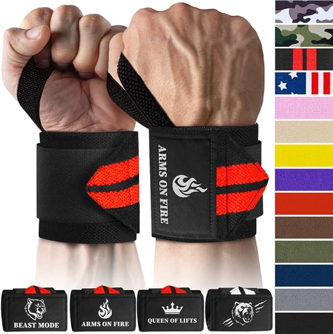 TECEUM Weightlifting 18" & 12" Wrist Wraps with Thumb Loop – Heavy Duty Wrist Workout Braces for Men and Women – Ideal for Powerlifting, Strength Training, Bodybuilding
