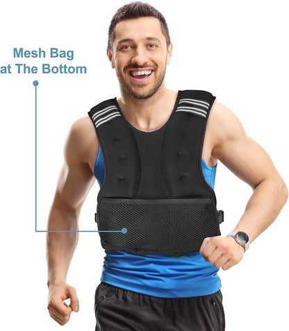 Adjustable Weighted Vest for Men Women Weights Included, 4-10lbs/11-20lbs Body Weight Vests Adjustable for Running, Training Workout, Jogging, Walking