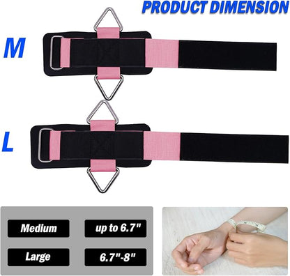 Adjustable Wrist Cuffs Neoprene Padded Straps for Cable Machines Strength Training Equipment
