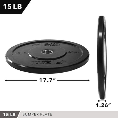 Day 1 Fitness Olympic Bumper Plate 2” – 5 Weight 10lbs to 45lbs -