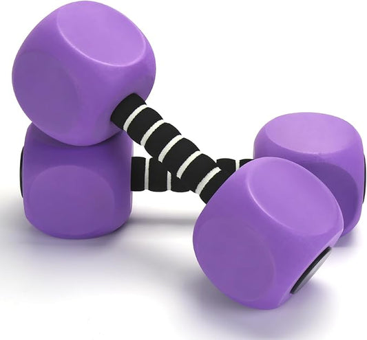 Water Dumbbells, 2Pack Aquatic Exercise Dumbbells, EVA Foam Barbells for Men Women Water Workouts
