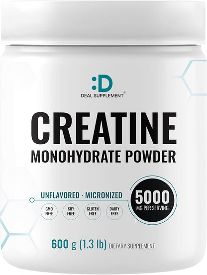 Instant Creatine Monohydrate Powder 120 Servings - 5000mg(5g) Per Serving | Unflavored Micronized Creatine | Improve Performance & PreWorkout Recovery | Vegan, Keto | Non-GMO, No Filler