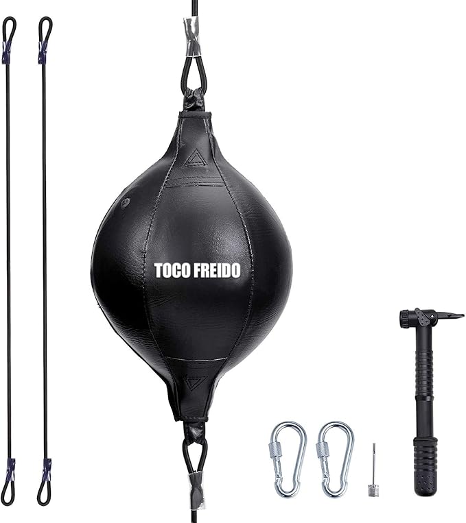 TOCO FREIDO Double End Punching Ball, Speed Bag with Difficulty Levels Boxing Reflex Ball with Headband, Perfect for Reaction, Agility, and Hand Eye Coordination Training