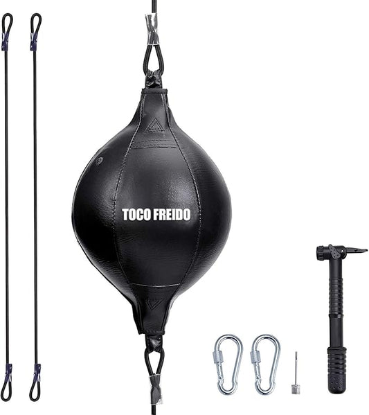 TOCO FREIDO Double End Punching Ball, Speed Bag with Difficulty Levels Boxing Reflex Ball with Headband, Perfect for Reaction, Agility, and Hand Eye Coordination Training