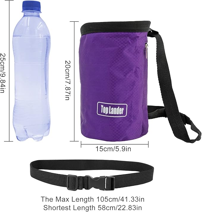 Rock Climbing Chalk Bag with Belt and Zipper Pocket for Fitness Gym Weight Lifting Hunting Bouldering Magnesium Sack