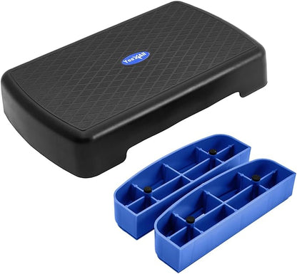 Yes4All 18.9" Aerobic Exercise Step Platform with 2 Risers 3" 5.1" 5.1" for