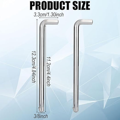 2pcs L-Type Weight Stack Pin, 3/8in Diameter 4.4in Locking Space Weight Stack Selector Pin Universal Fitness Weight Accessories Replacement Parts for Lifting Weight Drop Set Machine Home Gym (Silver)