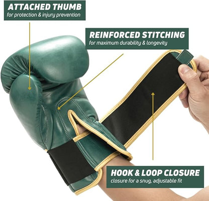 Boxing Gloves for Men & Women - Leather Gloves for Heavy Bag, Punching Bag,Muay Thai, MMA, Kickboxing, Gym Training, Sparring Pro-Style Guantes de Boxeo 12oz 14oz 16oz
