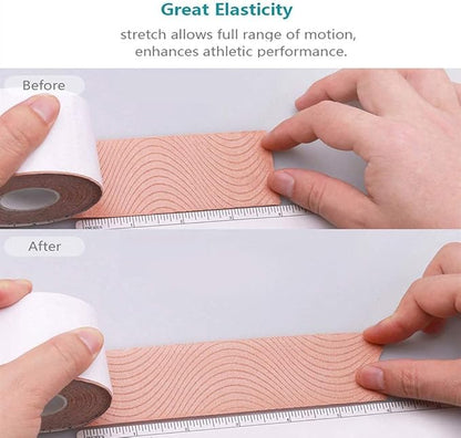 OBTANIM 6 Rolls Waterproof Breathable Kinesiology Tape, Athletic Elastic Kneepad Muscle Pain Relief Knee Taping for Gym Fitness Running Tennis Swimming (6 Colorful)