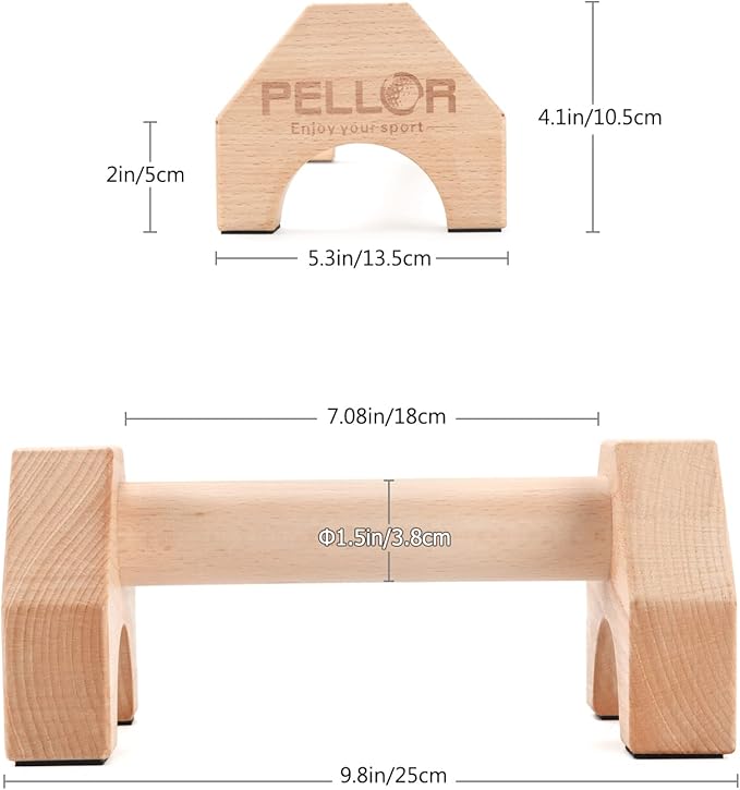 Pushup Stands - Wooden Push Up Bars Gym