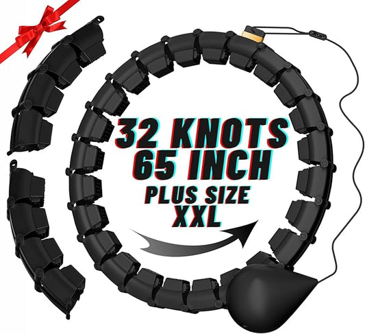 65inch 32 Knots Plus Size Quiet Weighted Hula 2 in 1 Waist