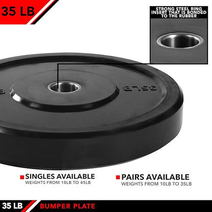 JFIT Olympic 2" Cast Iron Grip Plate OR 2" Rubber 6 Weights (2.5lbs to 45lbs) Plates
