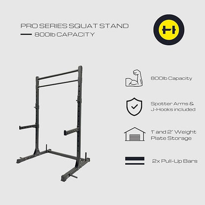 HulkFit Multi-Functional Adjustable Pro Series Power Cage Weight Rack, Squat Rack for Home Gym with 2 Pull Up Bars, Strength Training Exercise Equipment for Bench Press, Squats, and Deadlifts