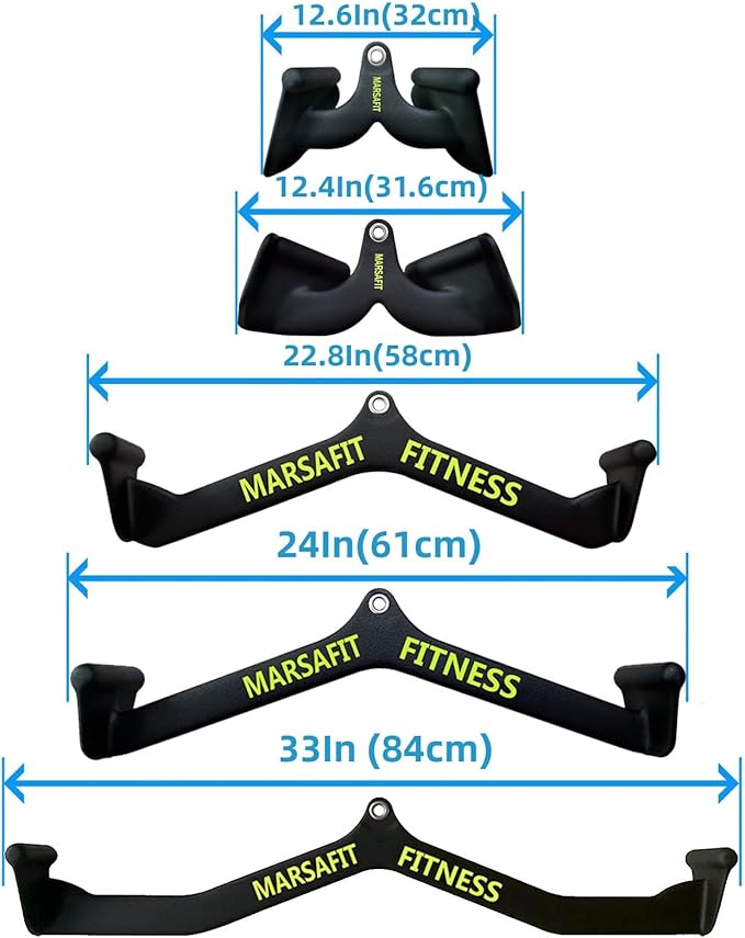Home Gym Fitness Rowing T-bar V-bar Pulley Cable Machine Attachments, Bicep Curl Tricep Lat pulldown Bar Back Strength Training Handle Grips Lat Pull Down Bar Press Down Exercises
