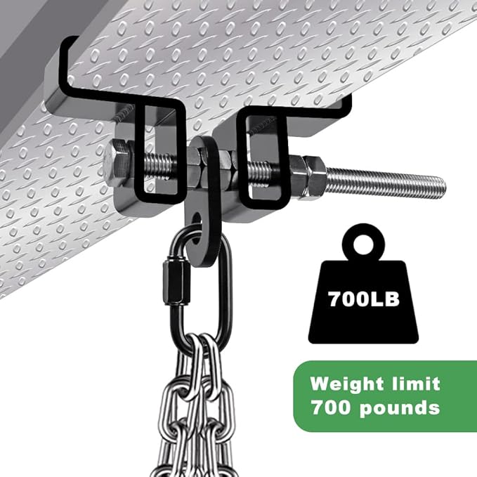 SELEWARE Heavy Duty Steel Beam Clamp, Heavy Bag Mount, Punching Bag Hanger Heavy Duty Holder for Boxing, Muay Thai and MMA Training (with Carabiner)
