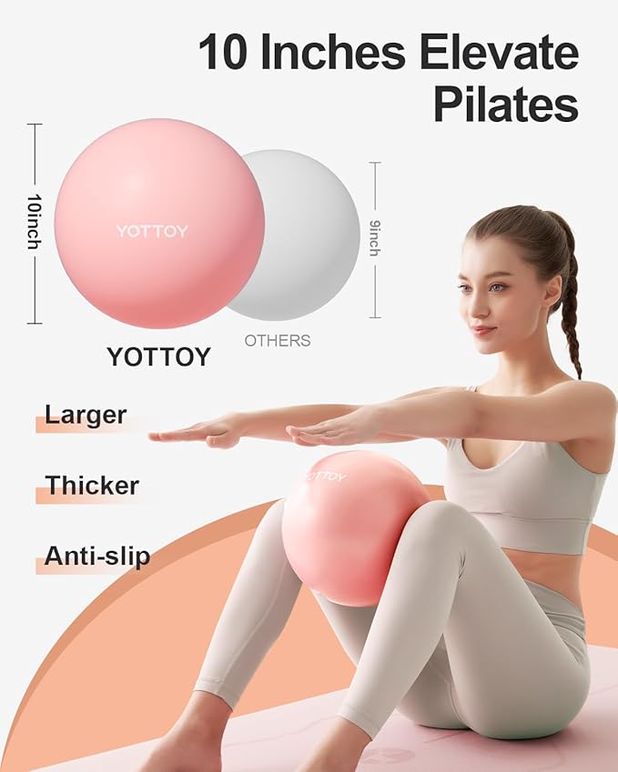 Pilates Ball, 10-inch Exercise Ball with Anti-Burst Technology
