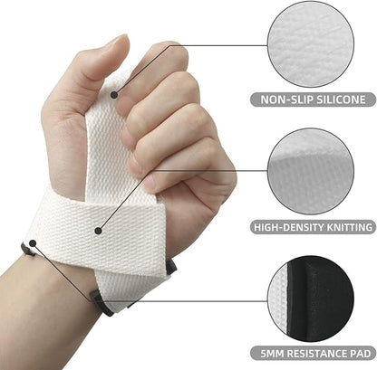 SKDK Cotton Hard Pull Wrist Lifting Straps Grips Band-Deadlift Straps with Neoprene Cushioned Wrist Padded and Anti-Skid Silicone - for Weightlifting, Bodybuilding, Xfit, Strength Training
