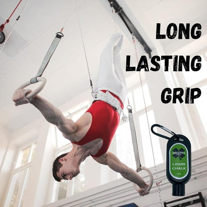 Scrappy's Fitness Liquid Chalk - Long Lasting, Premium Grip for Athletes - Weightlifting, Gymnastics, Rock Climbing, Pole Dancing & More - Travel Size with Clip - Quick Drying & Mess Free