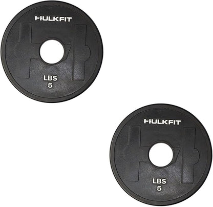 HulkFit 2-inch Rubber Coated Steel Weight Plates Set