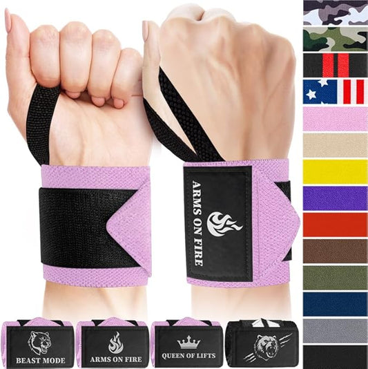 TECEUM Weightlifting 18" & 12" Wrist Wraps with Thumb Loop – Heavy Duty Wrist Workout Braces for Men and Women – Ideal for Powerlifting, Strength Training, Bodybuilding