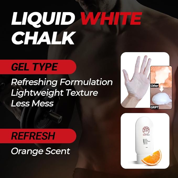 GRIPT White Liquid Chalk Hand Grip Gym Weightlifting Rock Climbing Bouldering Gymnastics Crossfit Mess Less Sweat Resistant Long Lasting Professional Gel Chalk 100ml