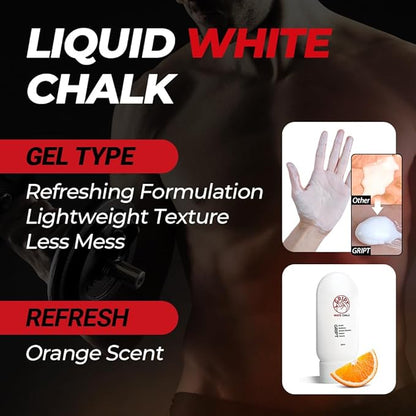 GRIPT White Liquid Chalk Hand Grip Gym Weightlifting Rock Climbing Bouldering Gymnastics Crossfit Mess Less Sweat Resistant Long Lasting Professional Gel Chalk 100ml