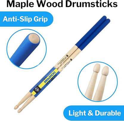 Cardio Drumming Equipment Set - 26" Exercise Ball with Pump and Weighted Cardio Drumming Sticks with Grips - Fitness Yoga Ball Drumsticks Workout for Balance, Rhythm, Aerobic Moves, Dance, Gymnastics