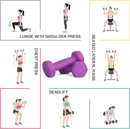 Balelinko Home Gym Equipment Workouts Strength Training Weight 3LB Purple,