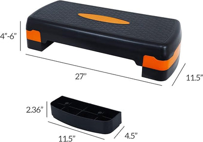 Signature Fitness Adjustable Workout Aerobic Stepper Step Platform Trainer 27-Inch, Multiple