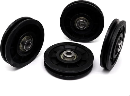 90mm/3.5" Universal Nylon Bearing Gym Pulley Wheel, Weight Pulley System Replacement for Home Gym Equipment Part, Cable Machine, Garage Door Pulleys System