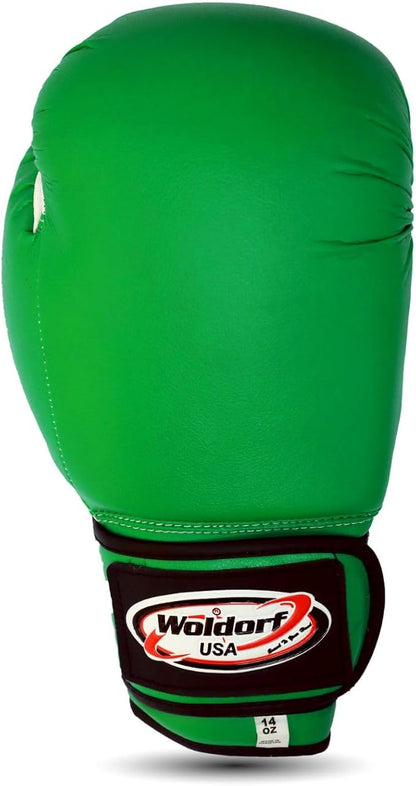 Boxing Gloves Kickboxing Muay Thai Punching Bag Vinyl Green - Durable Multi Layered Foam Padded Offers Unbeatable Price Kids and Adult Sizes