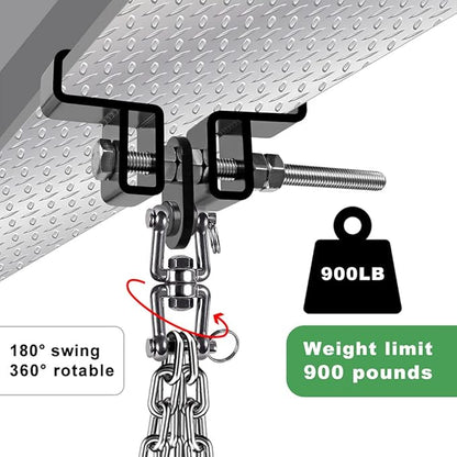 SELEWARE Heavy Duty Steel Beam Clamp, Heavy Bag Mount, Punching Bag Hanger Heavy Duty Holder for Boxing, Muay Thai and MMA Training (with Carabiner)
