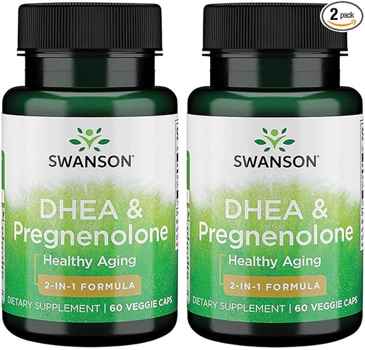 Swanson Dhea and Pregnenolone Complex 60 Veg Capsules (2 Pack)