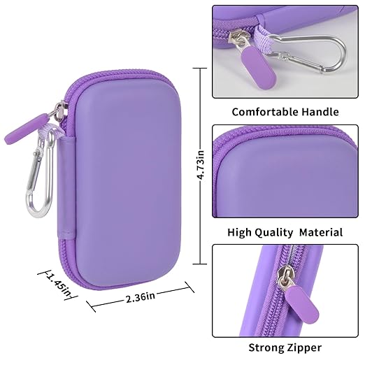 PAIYULE Heart Rate Monitor Case for AliveCor for KardiaMobile 1L 6L Personal EKG Monitor Storage Holder Fits for Cardiac Mobile Portable Heart Rate Monitor Bag Organizer (Pill Box Included) Purple