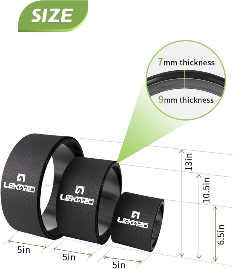 Yoga Wheel Set for Back Pain 3 Pack 13"/10.5"/6.5''