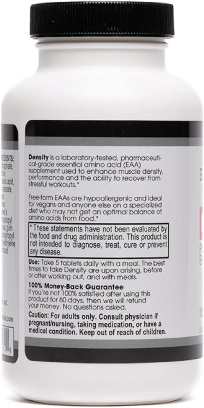 Beverly International Density, 150 tablets. Essential Amino Acids (EAAs). Boost Your Body's EAAs and Build Muscle Easier with Density. Complete and Balanced formula. Unlock Your VEGAN Potential!