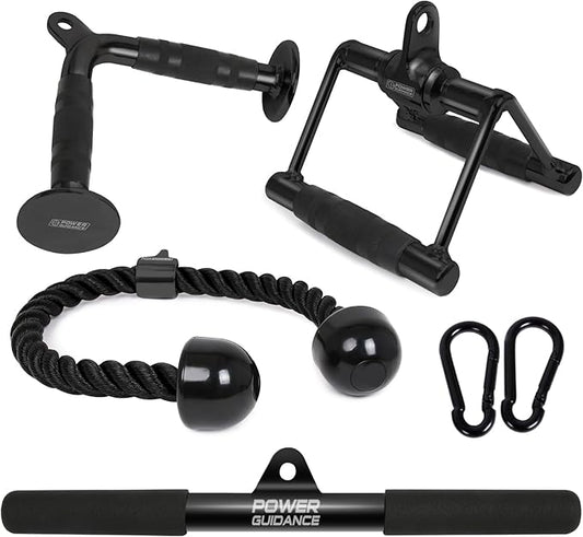 POWER GUIDANCE LAT Pull Down Attachment Tricep Rope Pull Down Attachment Cable Machine Accessories for Home Gym Weight Fitness