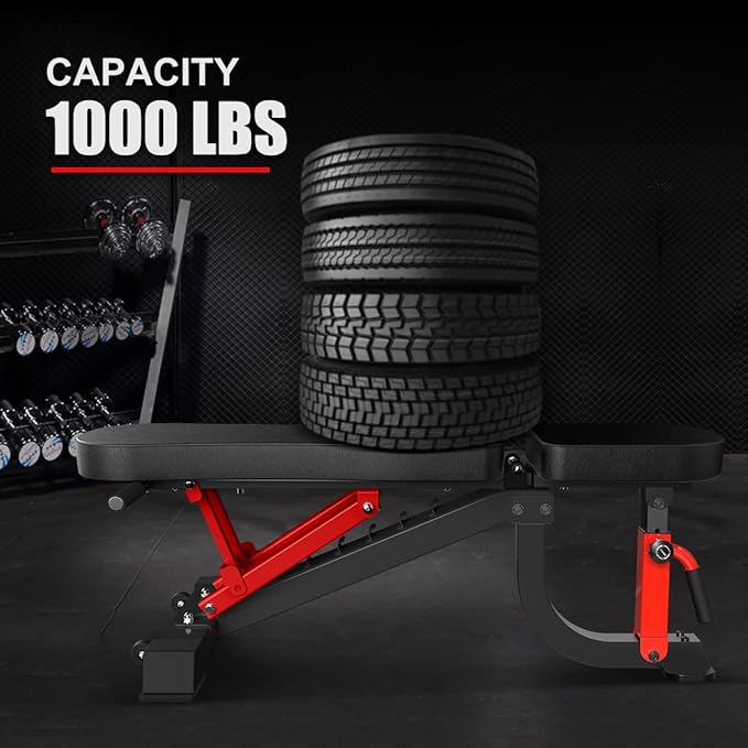 YouTen 1000 LB Adjustable Weight Bench 9-4-4 Almost 90° Incline