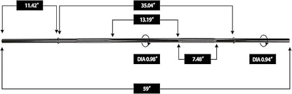 Signature Fitness Standard Weightlifting Barbell 300-Pound Capacity,