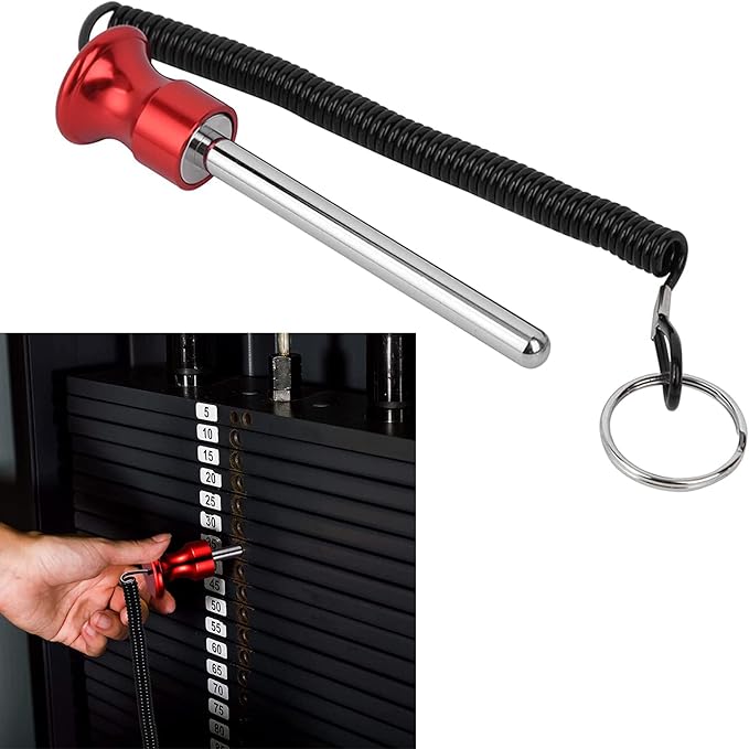 Watris Veiyi Weight Stack Pin, Magnetic Weight Pin, Automatic Drop Set Pins Gym, Weight Machine Pin with Pull Rope, Strength Training Equipment Replacement Weight Pins for Weight Stack Machine