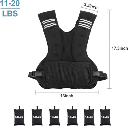 Adjustable Weighted Vest for Men Women Weights Included, 4-10lbs/11-20lbs Body Weight Vests Adjustable for Running, Training Workout, Jogging, Walking
