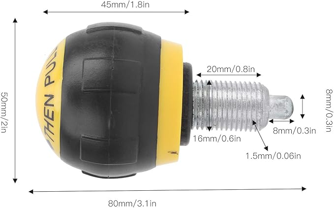 Joyzan Pull Pin Spring Knob, Exercise Bike M16 Pop Locking Screw Adjustment Release Fitness Universal Height Adjust Grip Replacement Equipment Training Machines Stationary Bicycle Weight Bench 5PCS