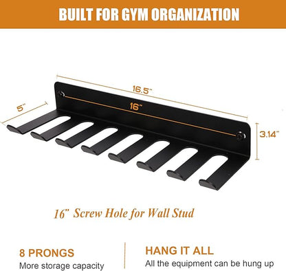 Multi-Purpose Storage Rack Resistance Bands Rack Gym Storage Rack Fitness Bands Rack Heavy Duty Rack for Resistance Bands, Straps, Jump Ropes, Foam Rollers, Chains, Weight Belts, Tools (M-17)