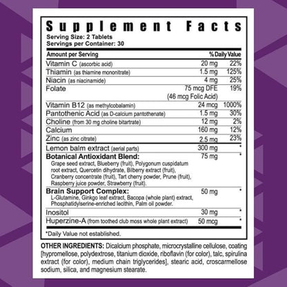 Youngevity Synaptiv™ Brain Support - 12 in1 - Ginkgo, Huperzine, Bacopa, Quercetin and More - with Potent Antioxidant Blend + Vitamins - 60 Count (Pack of 2)