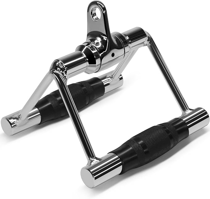 Yes4All Double D Row Handle Cable Attachment for Weight Workout, Cable Machine Accessories for Home Gym, LAT Pull Down V Bar with Capacity Up to 880LBS