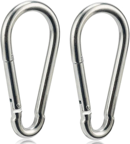 Carabiner Clip 4 Inch Spring Snap Hook Heavy Duty 2pcs 10x100mm for Hammock Punching Bags Swing Chairs Gym Equipment Camping Hiking