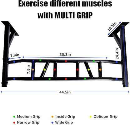ptlsy Wall Mounted Pull Up Bar Multifunctional 440 Lbs