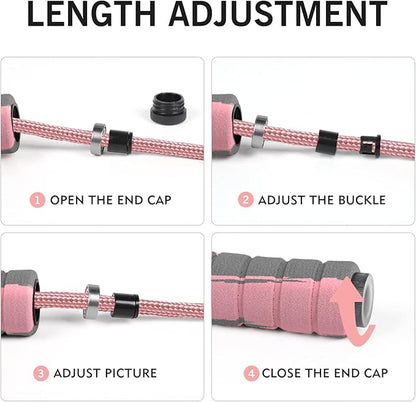 FITMYFAVO Jump Rope Cotton Adjustable Skipping Weighted jumprope