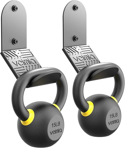 Kettle Bell Wall Rack, Wall Mounted Kettle Bell Storage Hanger, Gym Storage Mount for Many Size Kettlebell, Kettlebell Rack with Rubber mat is Choice for Home or Commercial Gyms